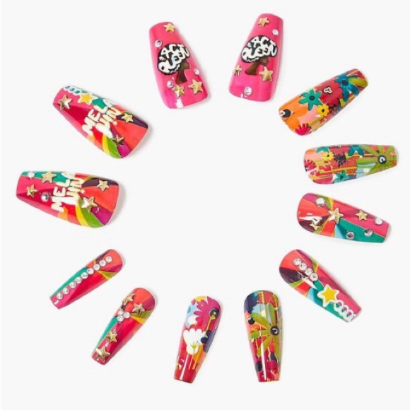 Shae Anthony She This Press On Nails Forever 21 Coffin NWT BLM Melanin 4C Queen - Picture 4 of 9